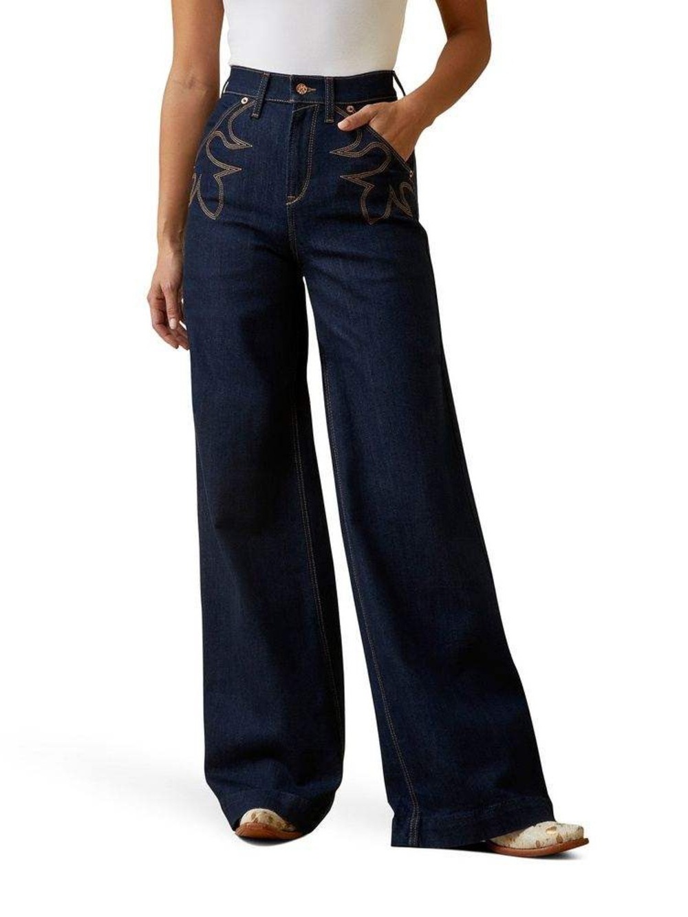 Ariat Wide-Leg High-Waist Dark Blue Women’s Jeans